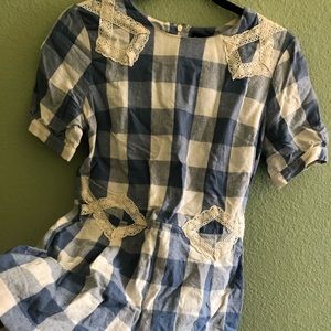 NORDSTROM Blue Plaid Romper